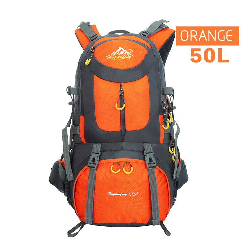 40l \ 50l \ 60 l utendørs turbag stor kapasitet klatreposer jakt bag reise camping tur ryggsekk sports ryggsekk: Oransje 50l