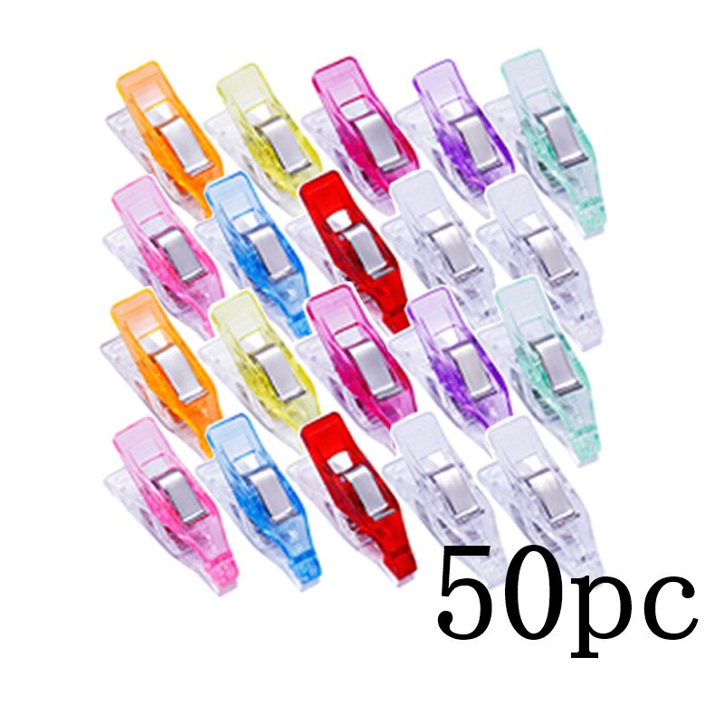 50 pcs Plastic Patchwork Sewing Clips Fabric Quilting Binding Clips Holder Sewing Accessory Garment Clip: Set D