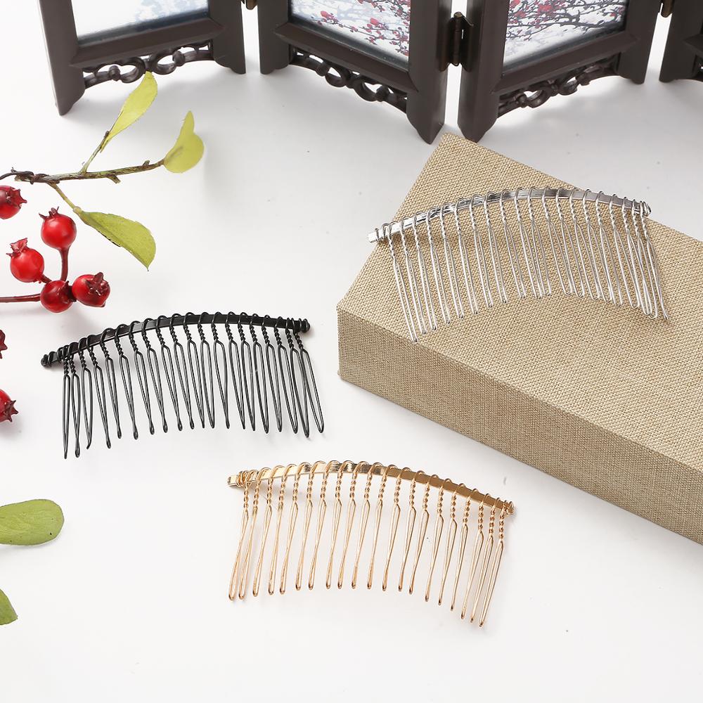 Peine de temperamento con Clip de Metal para el pelo, 20 dientes, largo, Pin para el pelo, joyería de boda personalizada, accesorios para el cabello, 1/5 Uds.