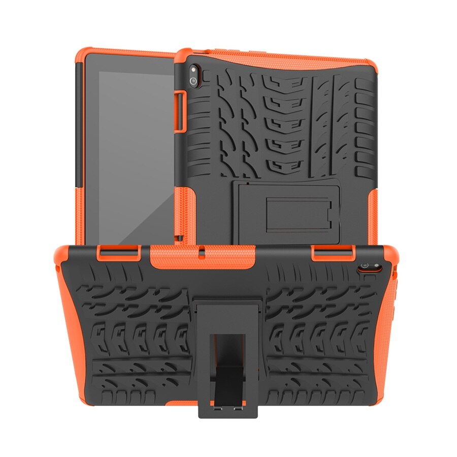 Stoßfest Rügestochen Für Lenovo Tab E10 fallen 10,1 zoll TB-X104F TB X104F fallen TPU + PC hybrid rügestochen Stehen Tablette abdeckung + Stift: Orange
