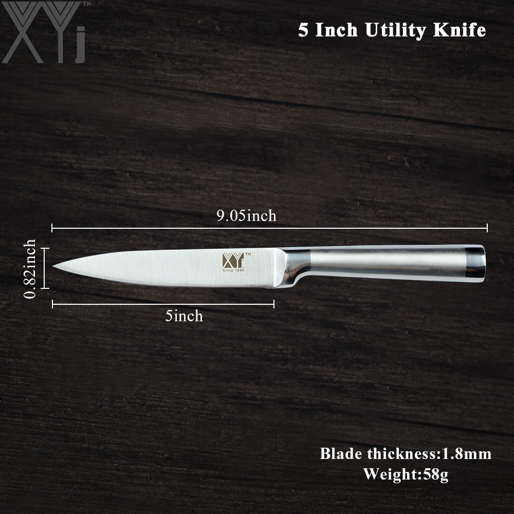 XYj Stainless Steel Kitchen Knive Sets Fruit Vegetable Bread Meat Knife Non-Stick Blade Effort-Saving Handle Knives