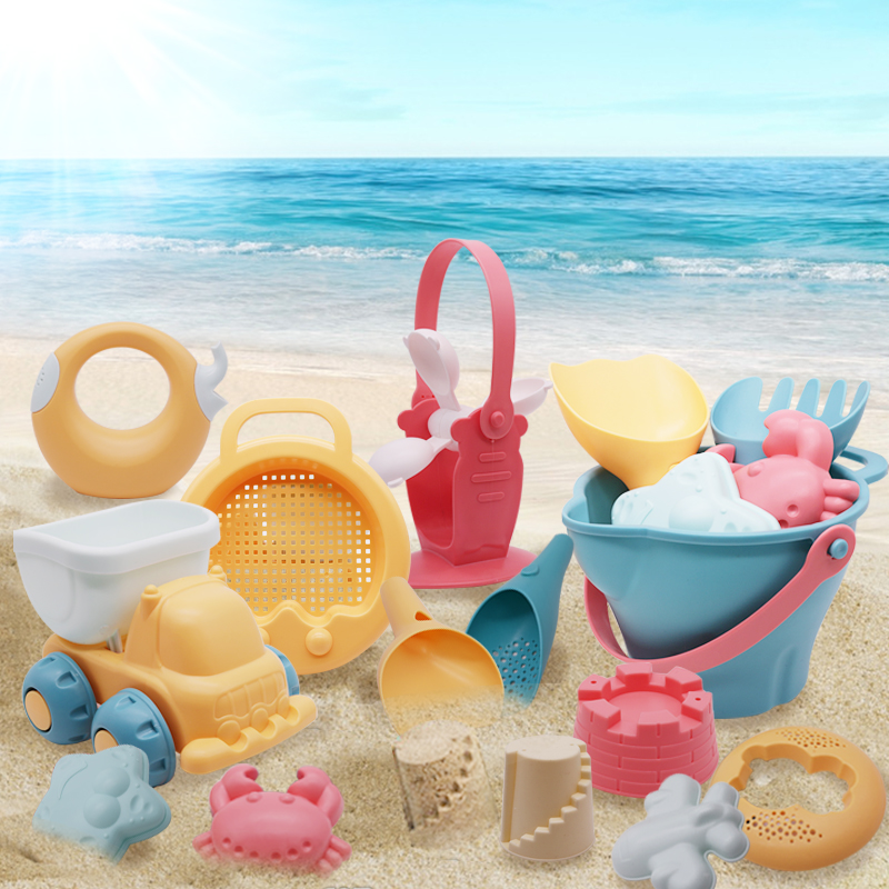 Kids Beach Toys Summer Soft Plastic Children Sandbox Set Kit Water Game Toys Play Sand Water Game Play Cart