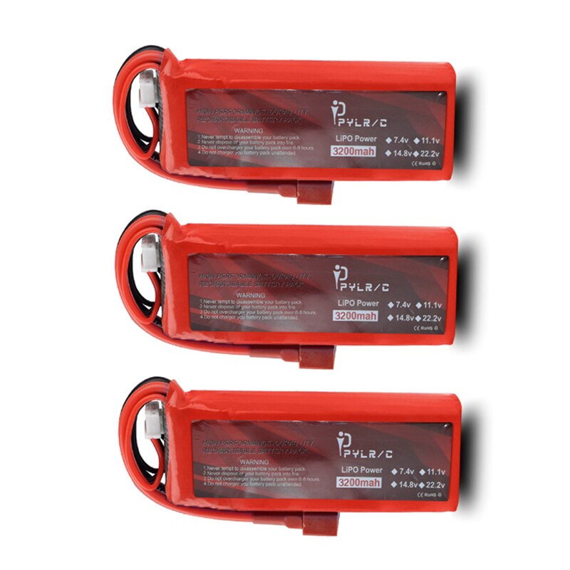 7.4V 3200mah Lipo Battery for Wltoys 1:14 144001 RC Car toys Parts Battery for RC Car Wltoys 144001 1-5PCS 7.4V Battery T Plug: 3PCS