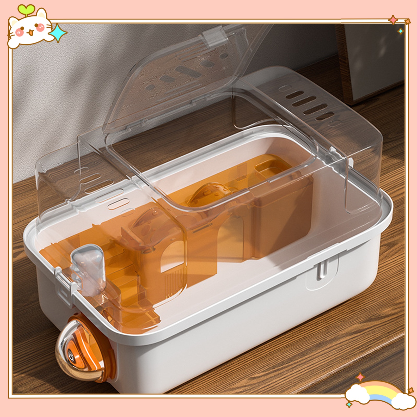 Guinea Pig Travel Hamster Carrier Cage for Gerbil Sugar Glider Dwarf Hamster Mesh Breathable Small Animal Bird Handbag Carry