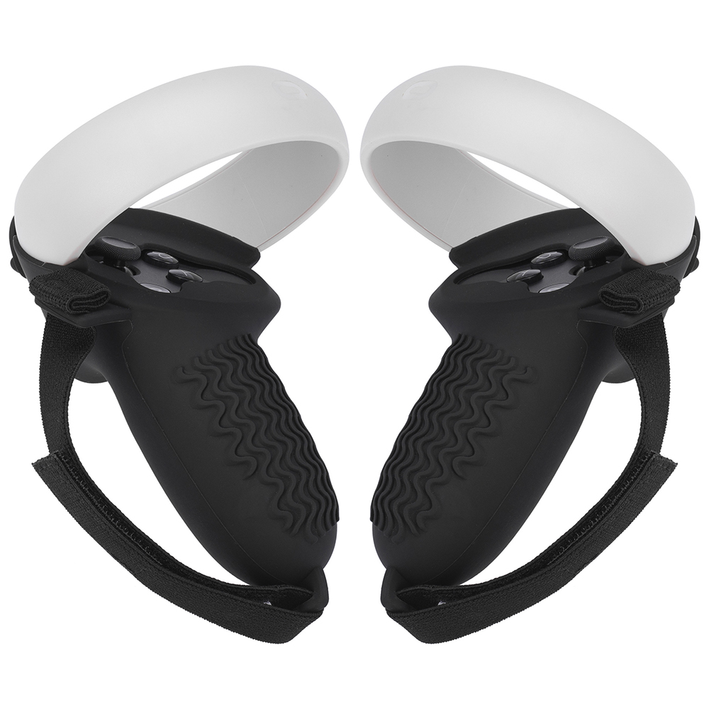 Hand Grip Cover For Oculus Quest 2 VR Touch Controller Case Handle Sleeve Protective Cover Strap For Oculus Quest 2 Accessories: Black 1