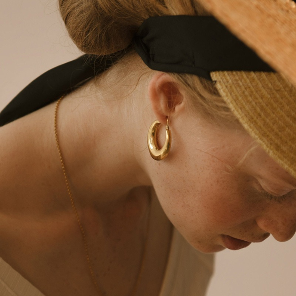 Pendientes de aro circulares grandes y exquisitos para mujer y niña, joyería grande de acero inoxidable para de boda, , estilo 2024