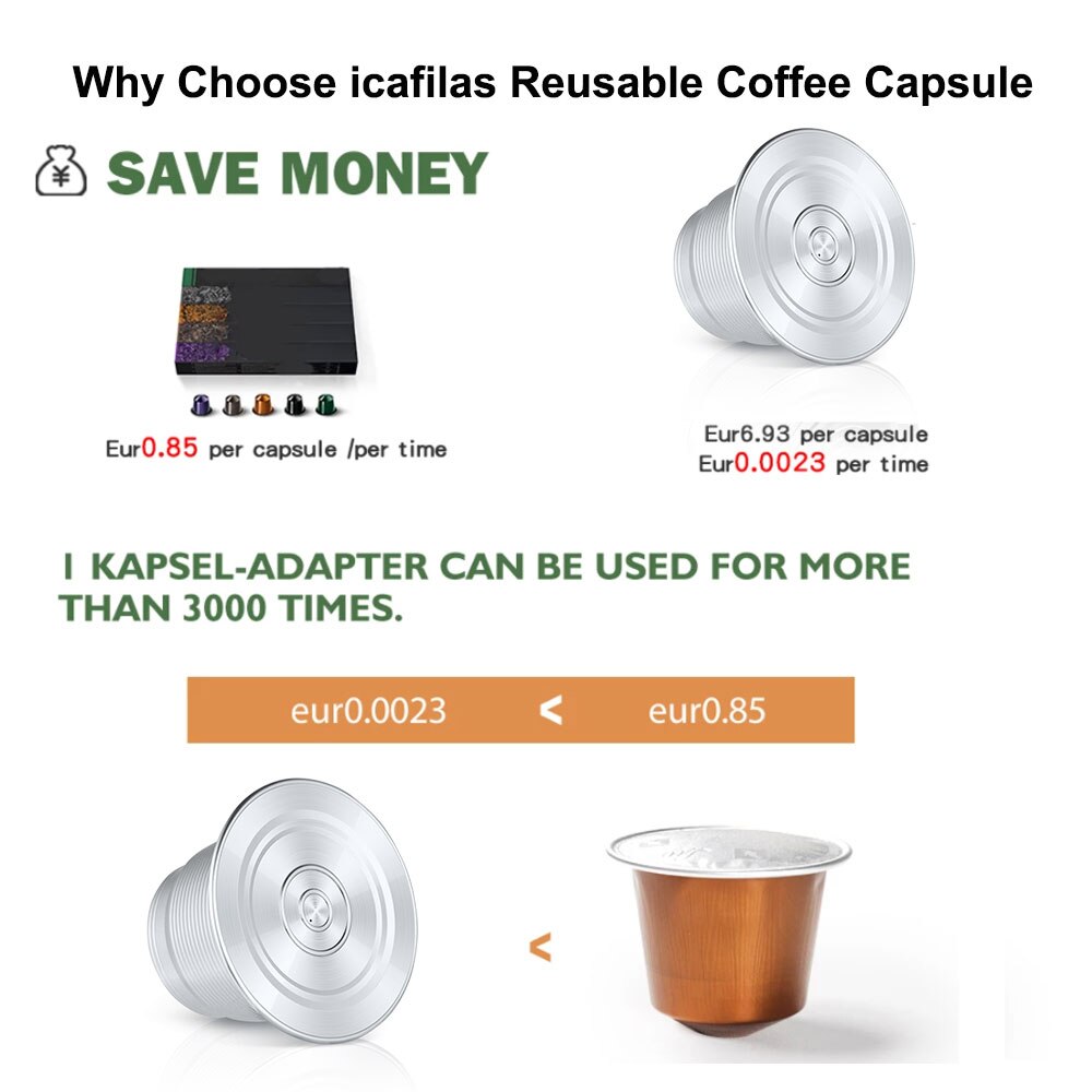 Icafilas Voor Nespresso Capsule Herbruikbare Espresso Staal Koffie Pod Filters Voor Mini C30 D30 &amp; Pixie Koffiezetapparaat