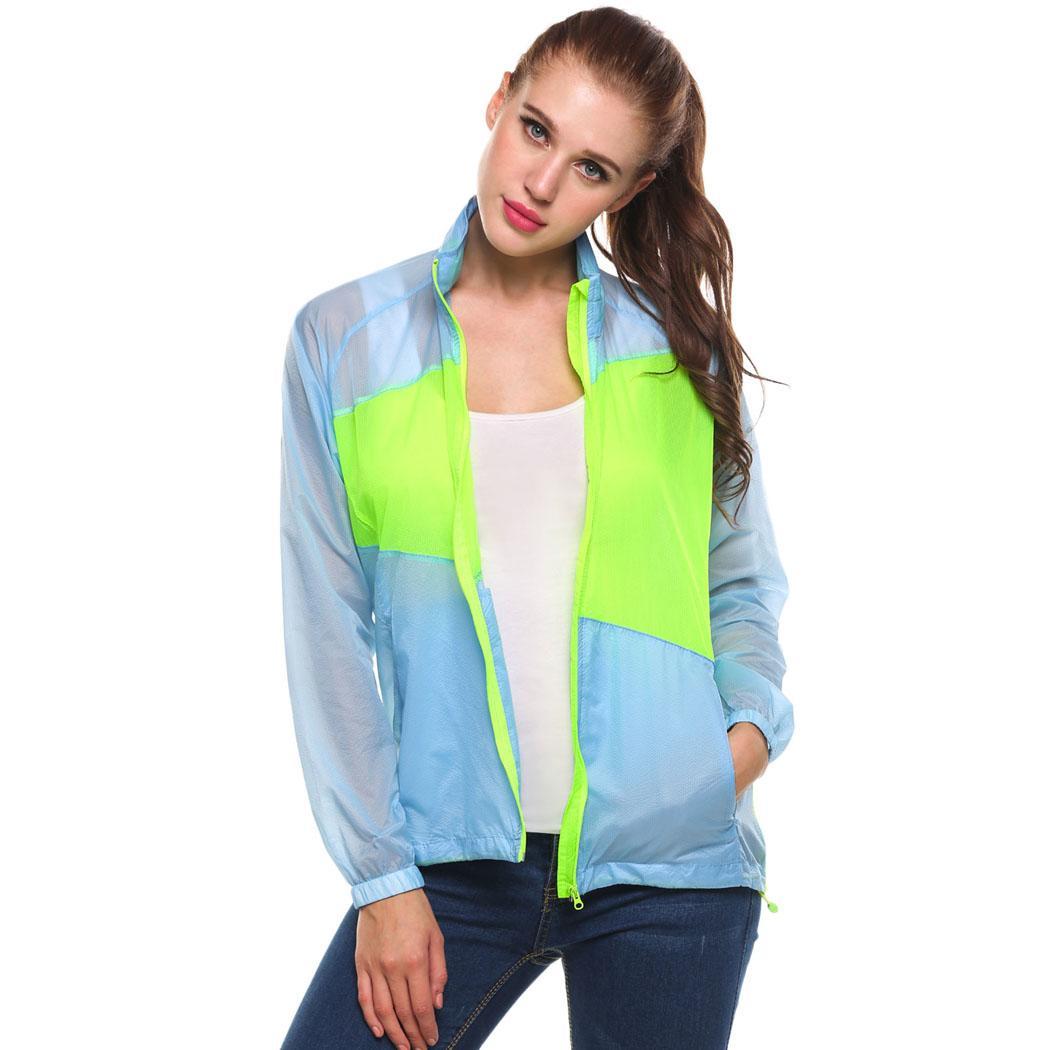 Women Hooded Long Sleeve Sun Protection Quick Dry Lightweight Outdoor Jacket