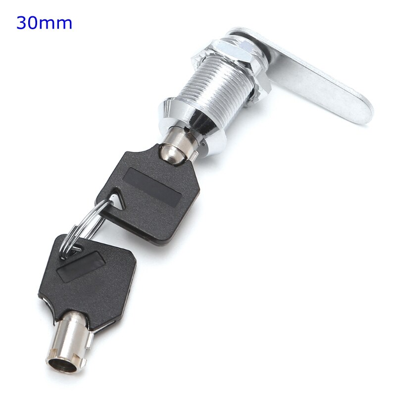 Drawer Tubular Cam Lock For Door Mailbox Cabinet Cupboard w/2 Keys 16-30mm: 30mm