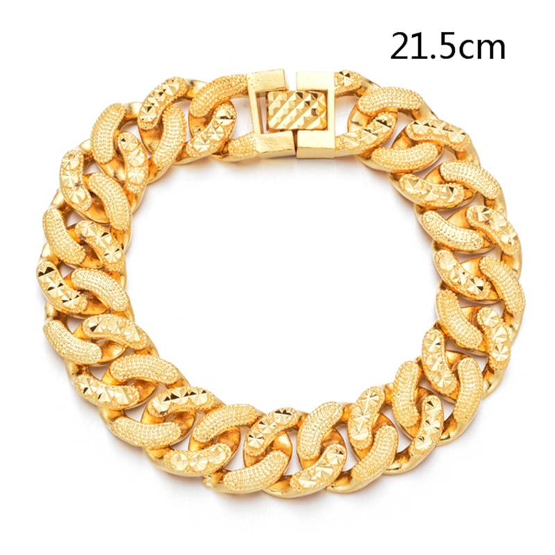 Plated 24K Gold Multi Vorm Punk Armband Curb Cubaanse Ketting Goud Kleur Armbanden Armband Voor Mannen Vrouwen Sieraden: Style 1