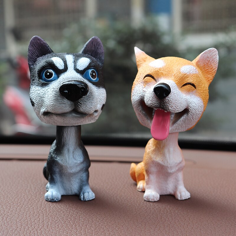 Nodding Dog Funny Shaking Head Toys Cute Bobblehead Puppy Dolls Swing Car Ornaments Home Auto Interior Decor Car Dashboard Toys