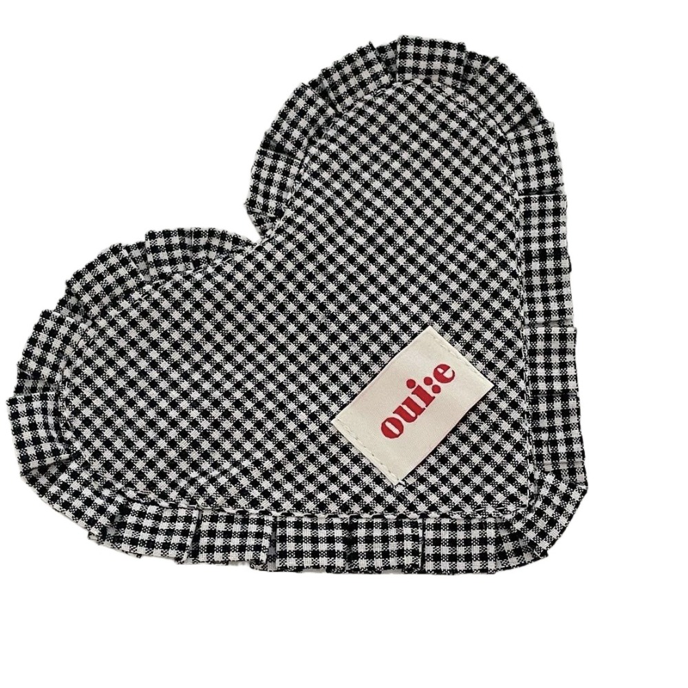 Keukenaccessoires INS Hartvormige geruite maaltijdmat Katoen Leuke kommatten Draagbare delicate isolatie Pad Mat Woondecoratie: Sky Blue