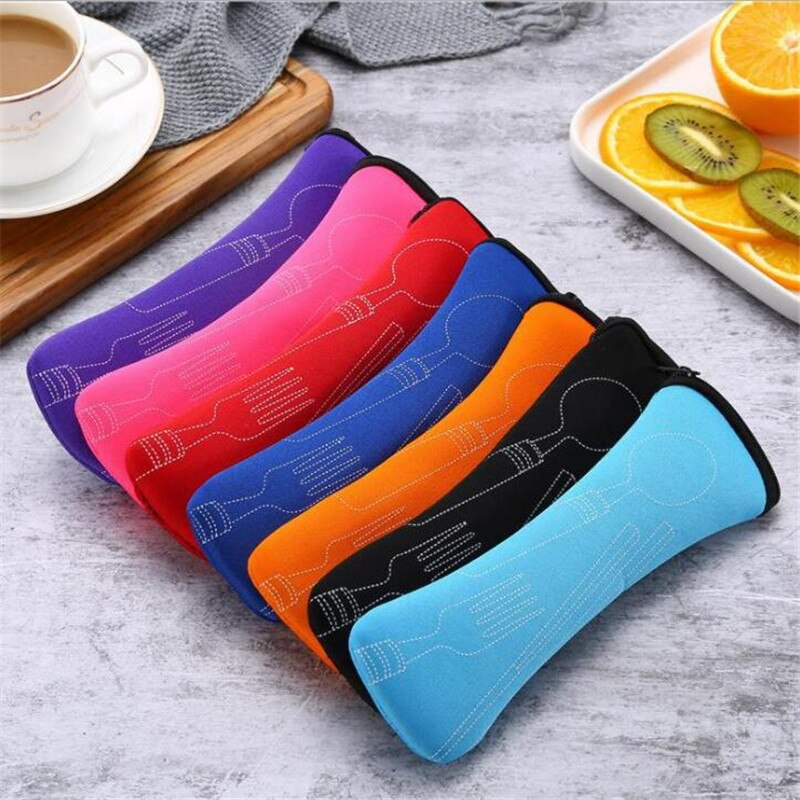 Draagbare Servies Zak Bestek Zak Diner Set Reizen Verpakking Opbergdoos Servies Picknick Vork Lepel Zak Zonder Servies