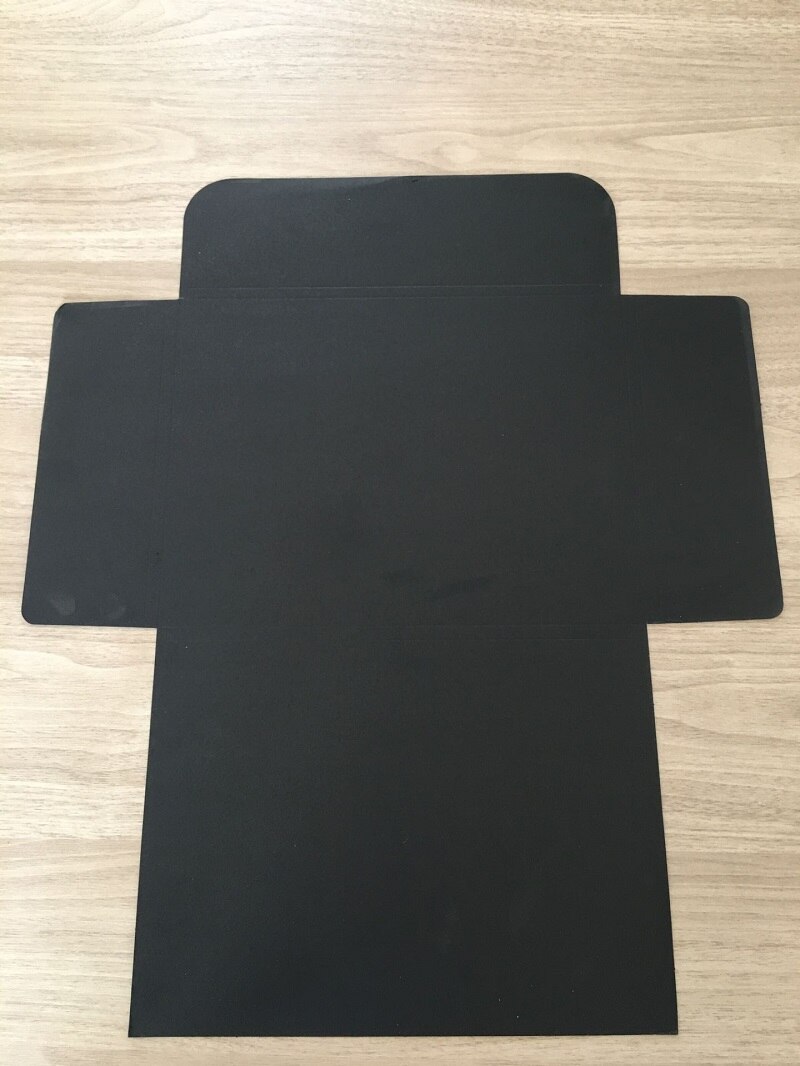 Caja grande de 24x18x0,7 cm para , embalaje con cinta de papel Kraft, paquete de fotos y postales, 20 unids/lote: Black