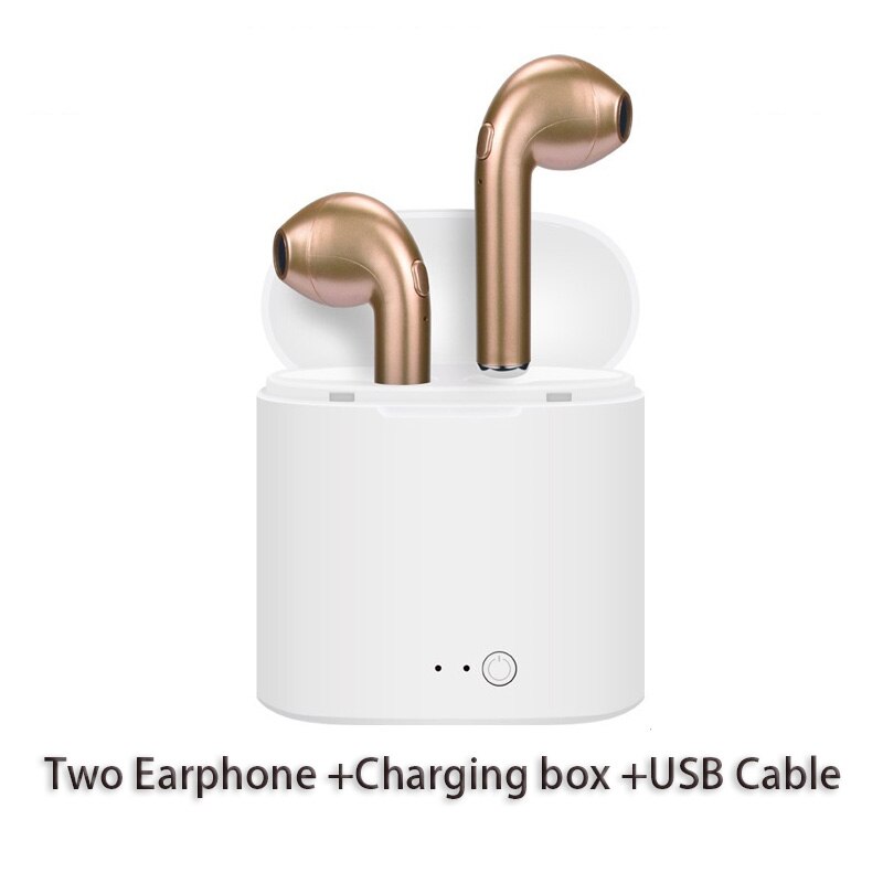 neue i7s TWS Mini Bluetooth Kopfhörer Sport Headset Wasserdichte Ohrhörer Musik Ohrhörer PK I9s i11 i12 kabellos Kopfhörer: Gold