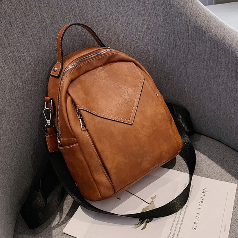 Casual dames leren rugzak, schoudertas met v-patroon, witte schoolrugzak voor tienermeisjes, reistas, mochilas