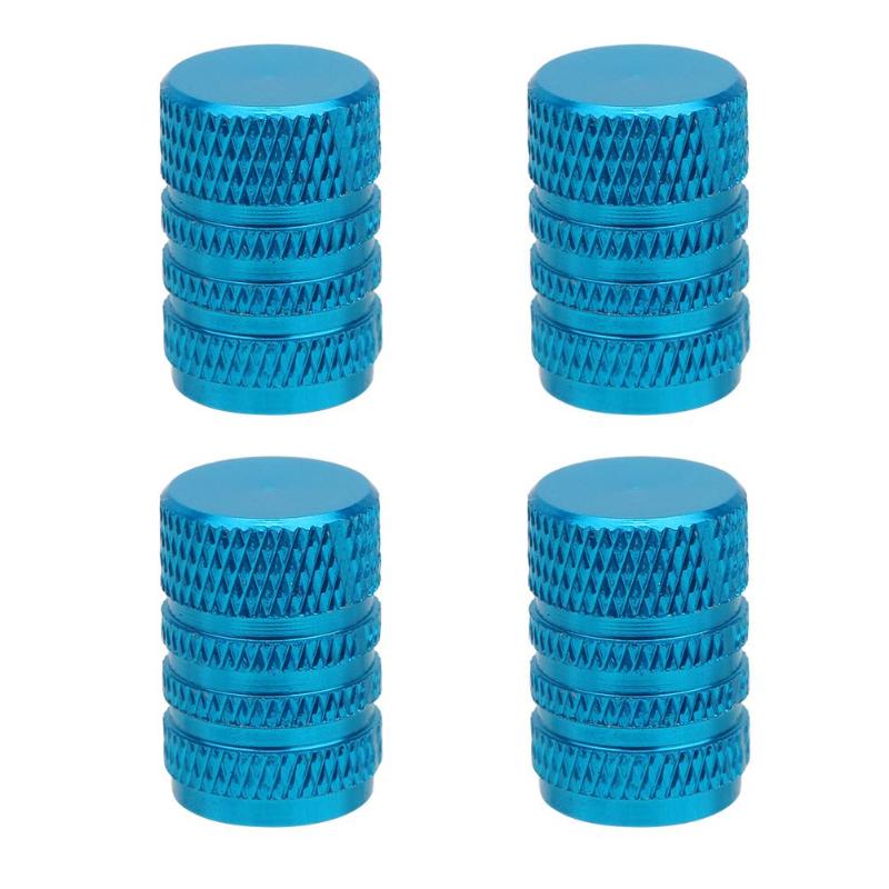 4 Stuks Aluminium Auto Wiel Band Caps Universele Automobiles Metalen Ventieldopje Auto Tire Ventiel Dust Covers Auto accessoires: Blauw