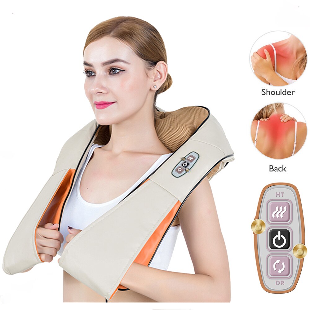 Electrical Neck Massager Body Shoulder Back Massage 4D Kneading Infrared Heating Car Home Best Relaxation Relieve Fatigue