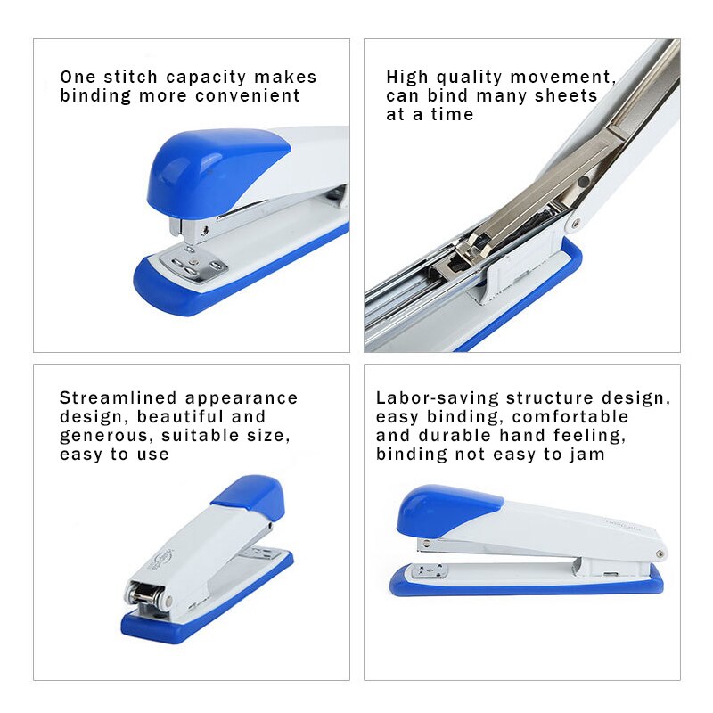 Huapuda Manual Metal Standard Stapler Hand Operated Stapler Staple Labor-saving/Effortless School/Home/Office Stapler Stationery