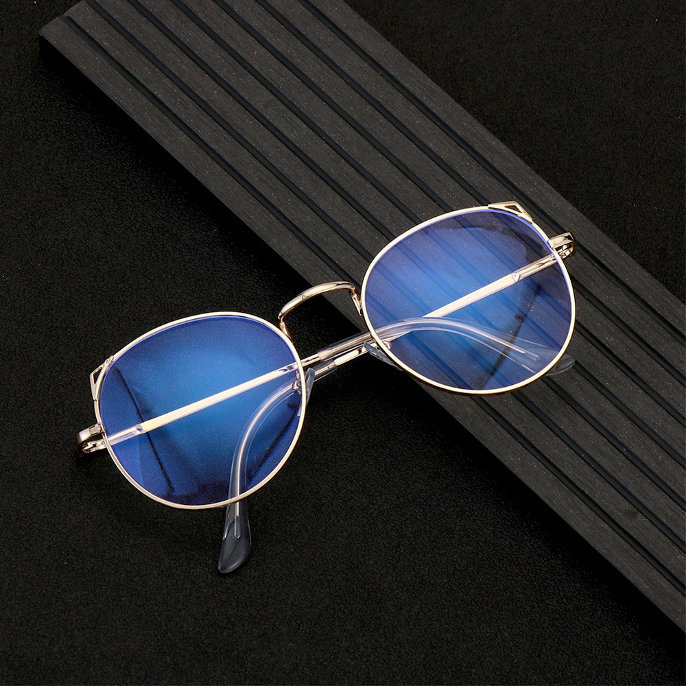 1Pcs Anti Blue Light Computer Glasses Classic Vintage Round Metal Glasses Frame Gaming Eyeglasses Can Be Equipped Other Glasses