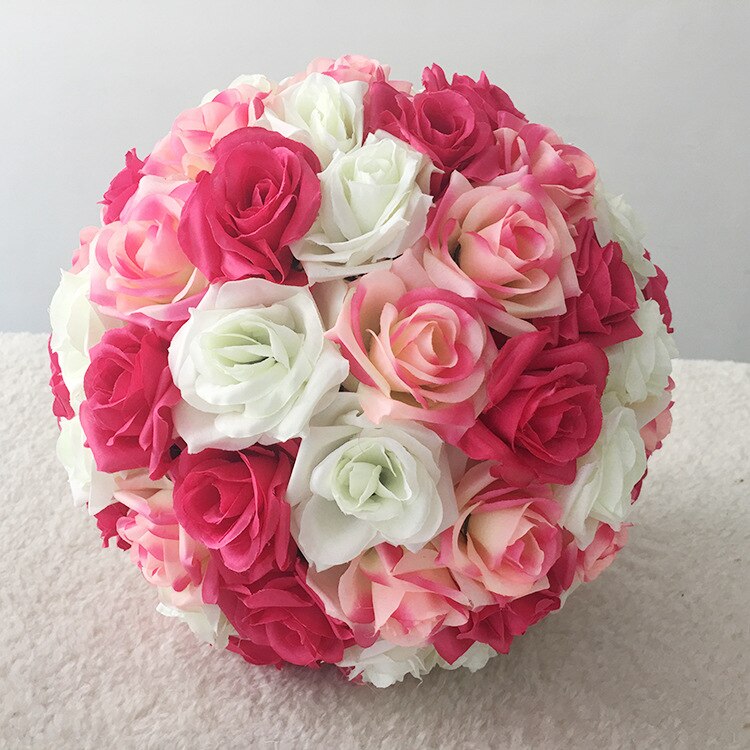 Boule de roses artificielles en soie, 30cm, fausses fleurs, pour un Bouquet de la mariée, pour une décoration de mariage, pour une voiture, pour la maison: as photo 9