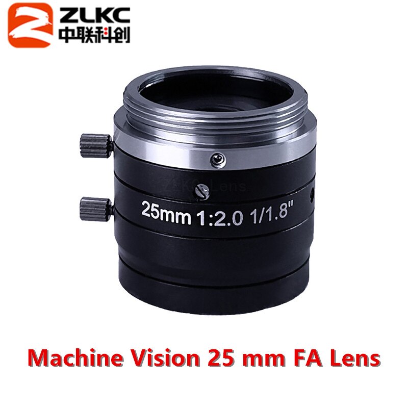 5mp manuella irislinser 4mm 6mm 8mm 12mm 16mm 25mm 35mm 50mm 75 mm fast fokal  f2.0 1/1.8 tums c-fäste lättviktslins för maskinseende: 25mm fa lins