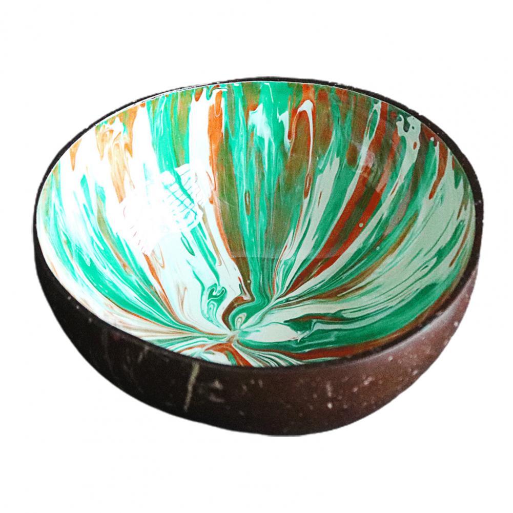 Candy Bowls Excellent Glossy Natural Coconut Bowls Coconut Shell Food Container: Green