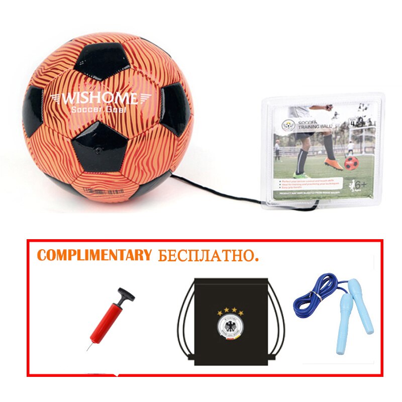 WISHOME Soccer Solo Trainer Kicking/Dribbling/Shooting Practice Equipment for Adult Training Ball with Belt Kids Soccer Set