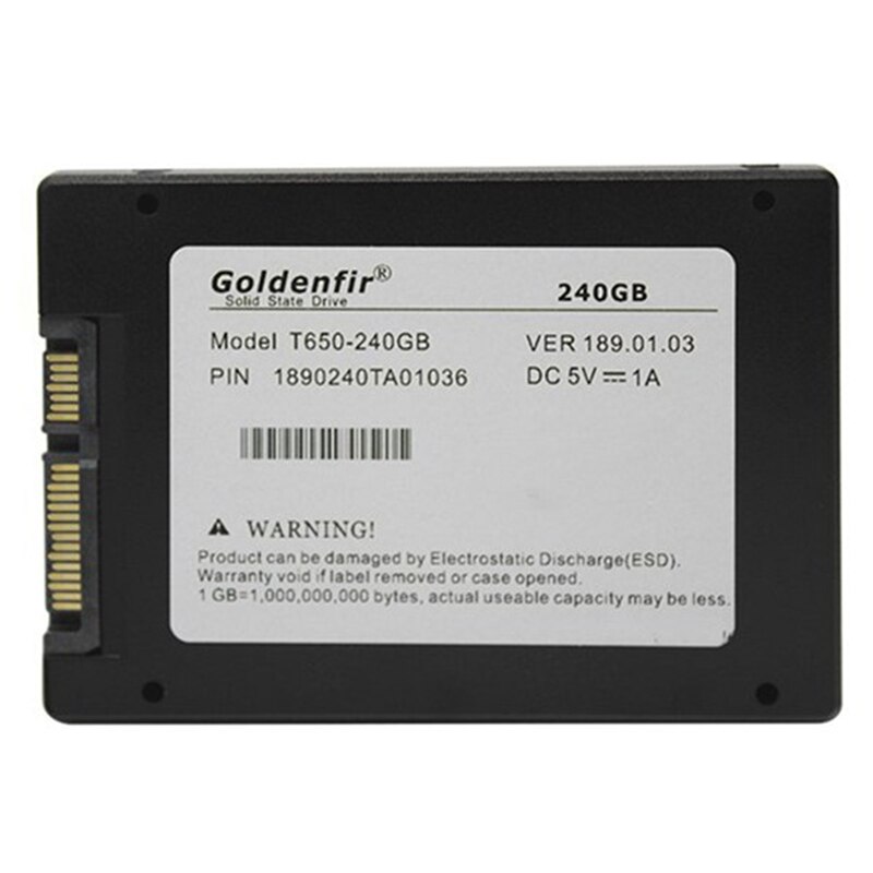 Goldenfir SSD 32GB 64GB 120GB 128GB 240GB 480GB SSD 2,5 Festplatte Festplatte Disc solid State Festplatten 2,5 "Interne SSD Festplatte: 240GB Black