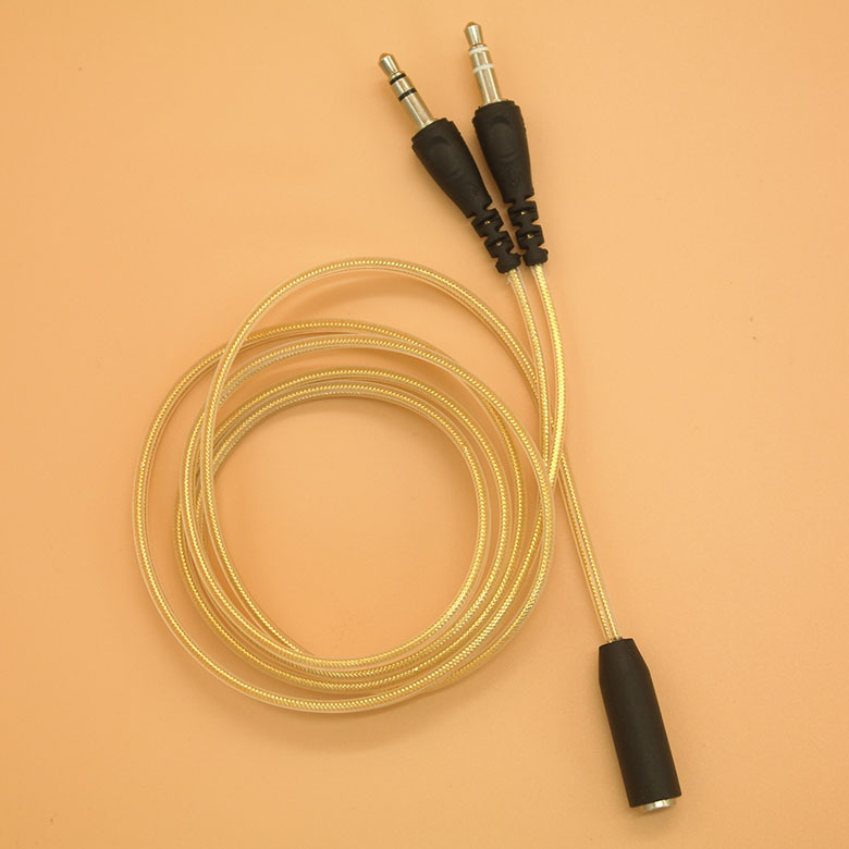 Y-splitter-Adaptador de Audio estéreo con micrófono, Cable de Audio, transductor de auriculares, combo, divisor para auriculares, 1 hembra a 2 macho de 3,5mm