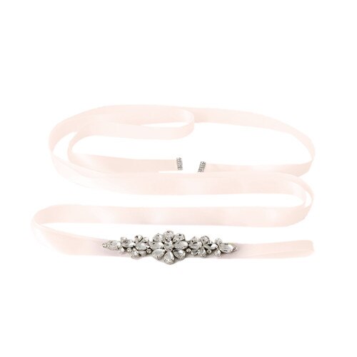 TRiXY S45 Handgemaakte Bruiloft Riemen Kristal Trouwjurk Riem Bruiloft Accessoires DIY Bruid Bridal Sjerpen Bridal Riemen: baby pink
