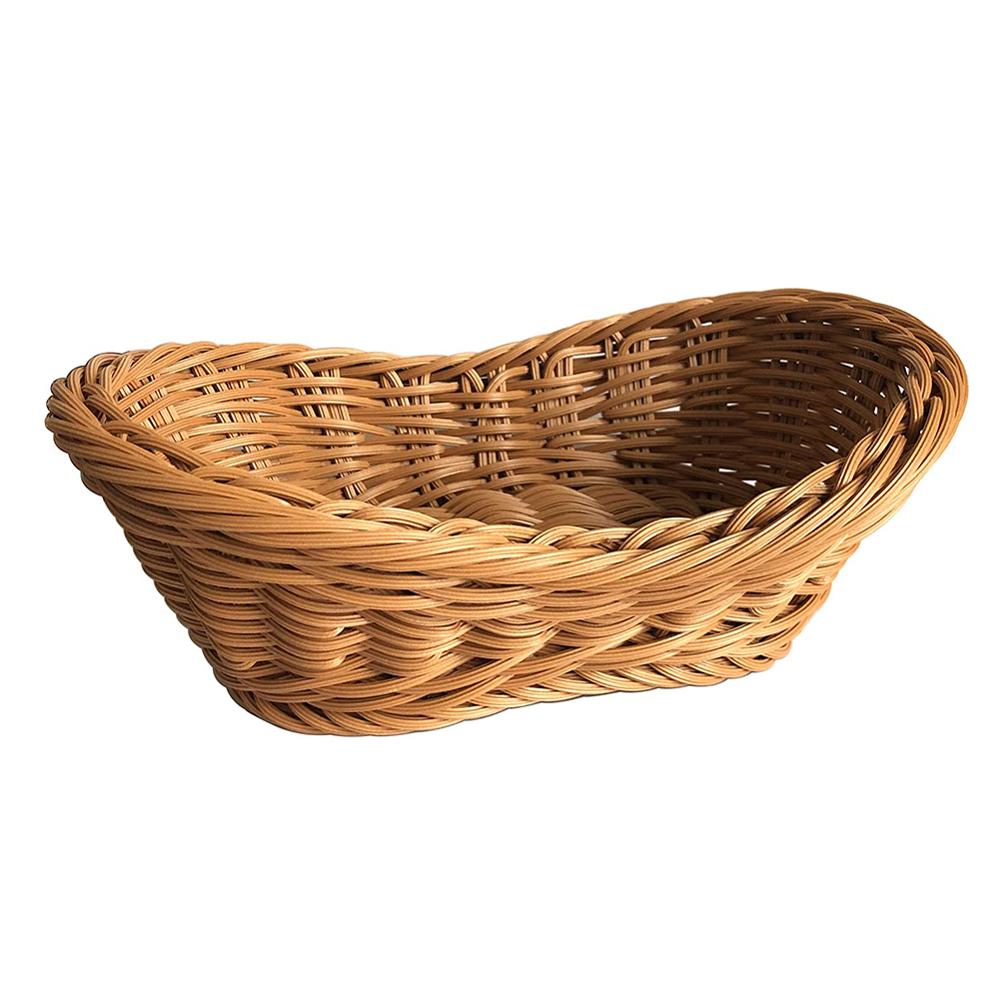 Wicker Woven Basket Bread Tray Serving For Food Fruit Cosmetic Storage Tabletop Bathroom Storage Kitchen Organizer: M