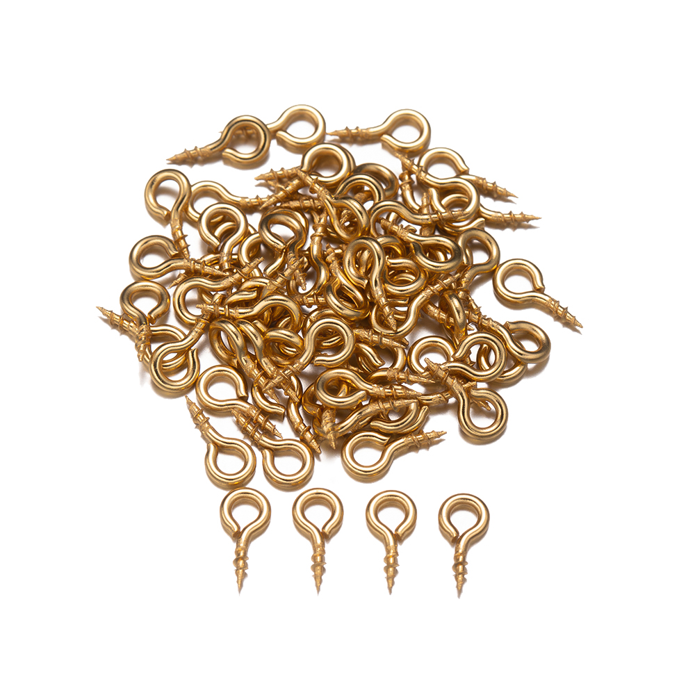 50 stuks roestvrij staal kleine schroef ogen pin borgtocht pin sluitingen haken voor doe-het-zelf half geboorde kralen hars sieraden oorbel maken vinden: M / Black