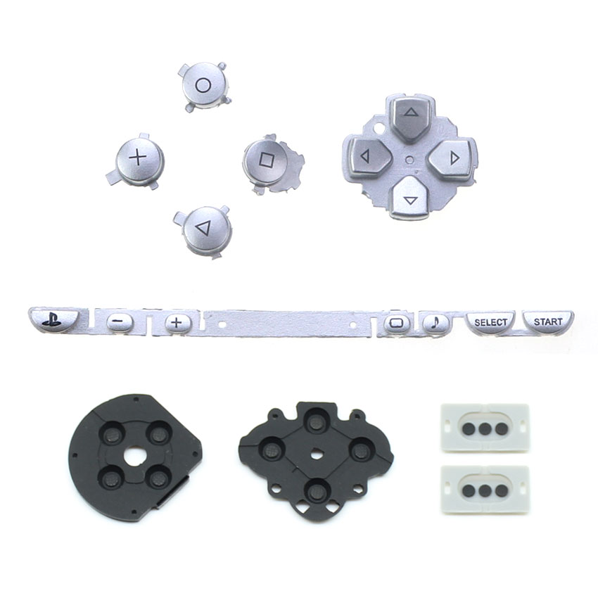 YuXi For PSP1000 Buttons Set D-Pad Rubber Conductive Pad Button For Sony PSP 1000 Console Game Accessories: Brown