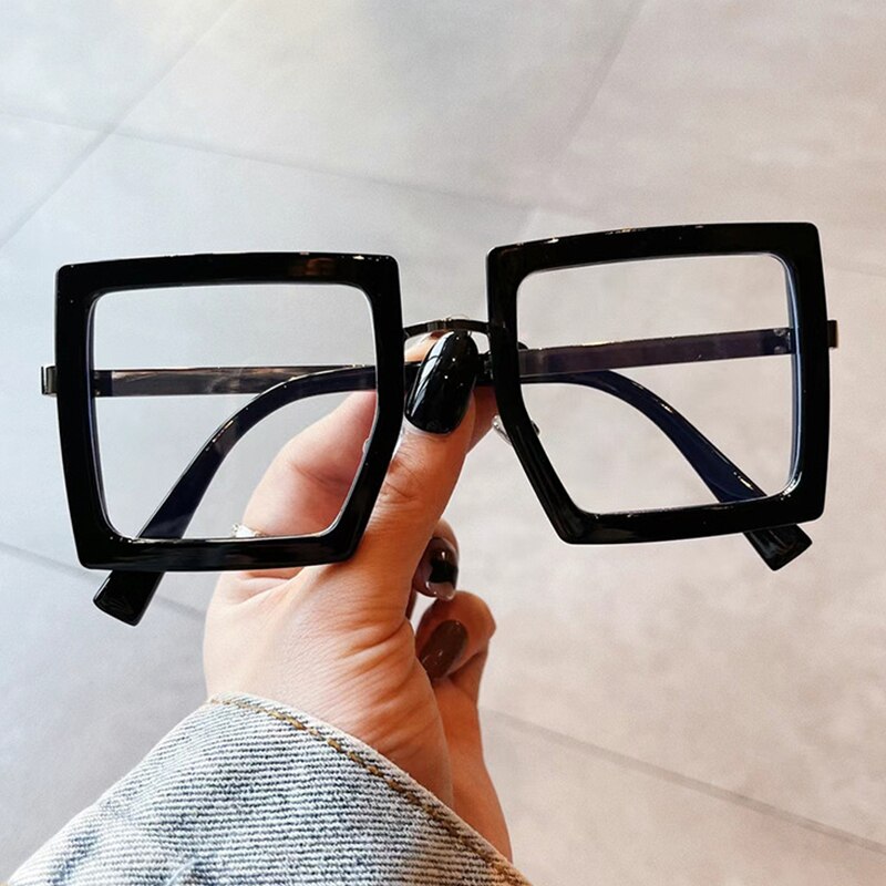 Lunettes carrées transparentes léopard pour femmes, monture de lunettes, classiques, Vintage, surdimensionnées, claires, à la ,