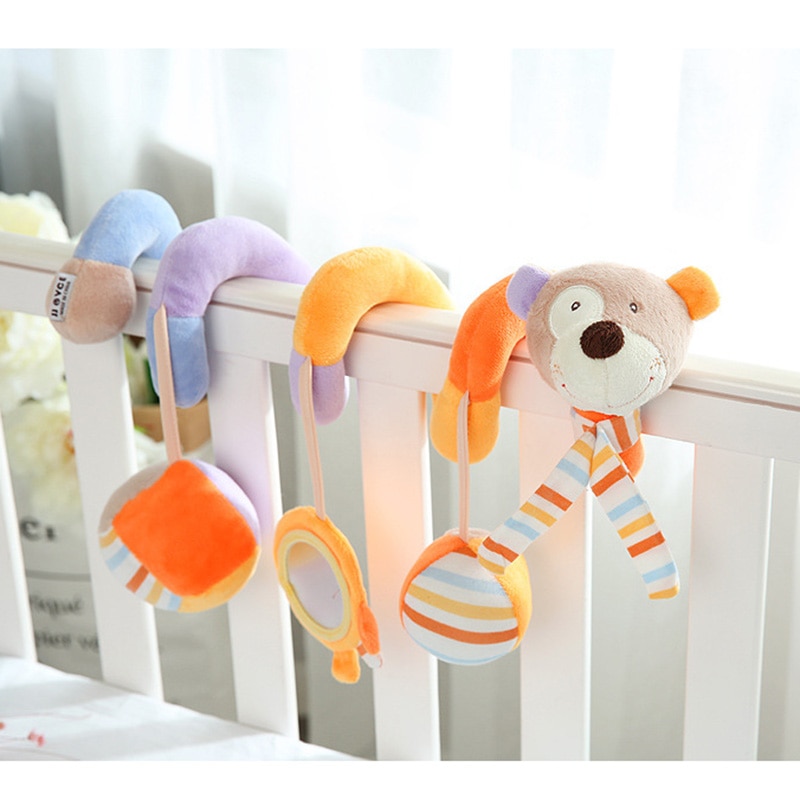 Sonajero en espiral colgante para bebé, juguete de campana con relleno suave, sonajeros para cuna, accesorios de cochecito de bebé de 0 a 12 meses