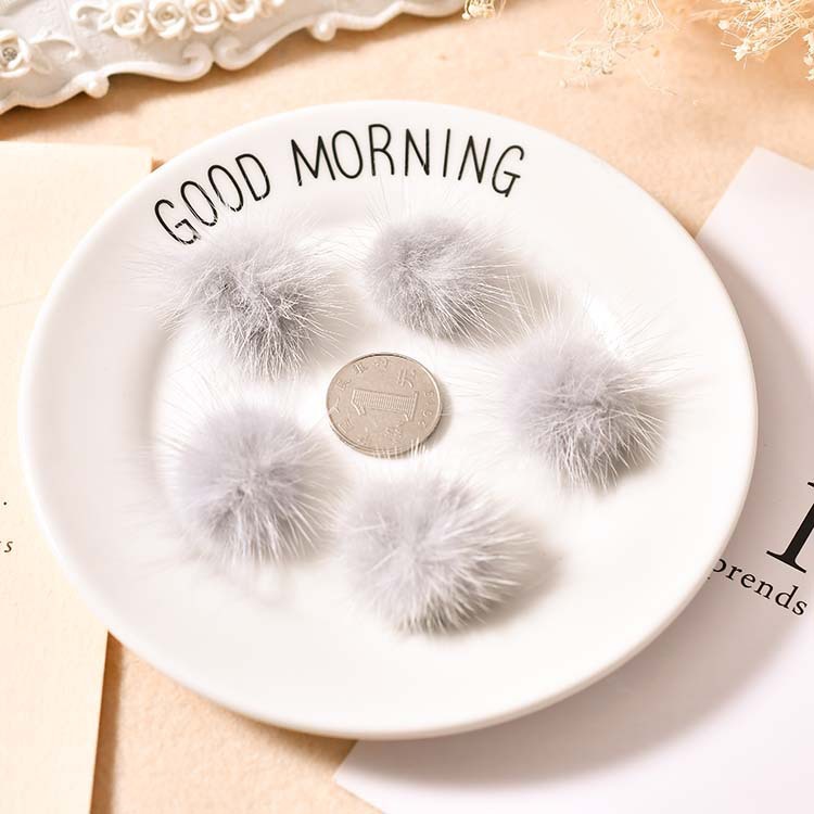 Pendientes de tuerca de bola de pompón de piel de visón suave para mujer, joyería de dulce coreana Furling, accesorios de para niñas: Color oro puro