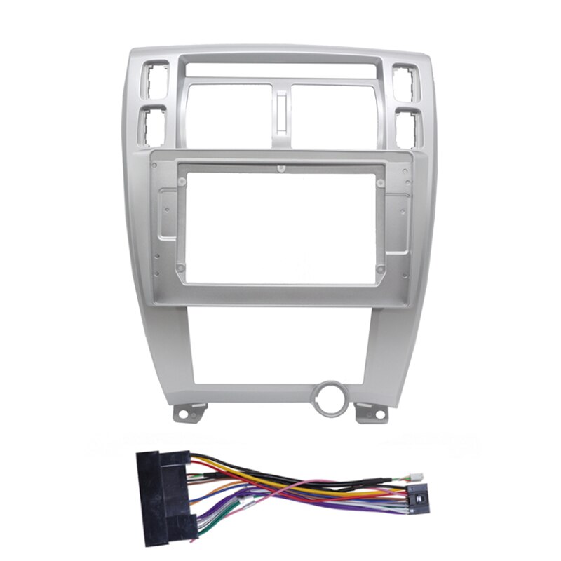 2 Din Android Head Unit Car Radio Frame Kit For HYUNDAI TUCSON 2006 Auto Stereo Dash Fascia Trim Bezel Faceplate: Auto AC and Cable / 10.1 inch