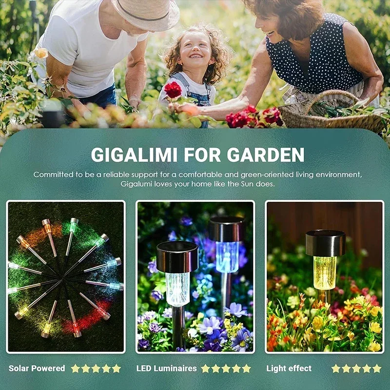 Luces solares para exteriores, lámpara de jardín con energía Solar, camino de paisaje impermeable al aire libre para Patio, césped, Patio, planta decorativa