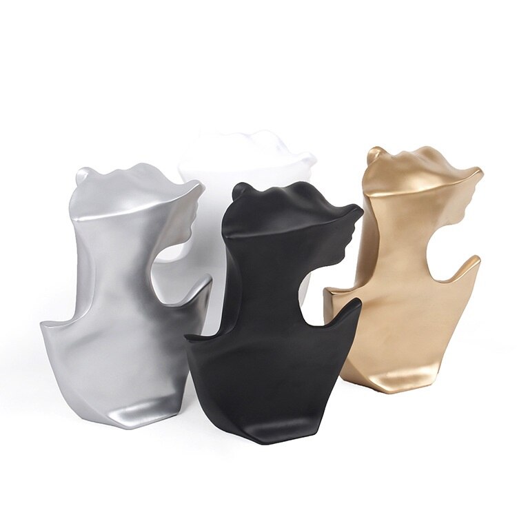 Resin Half Face Mannequin Head For Jewelry Necklace, Earrings Display M-0008