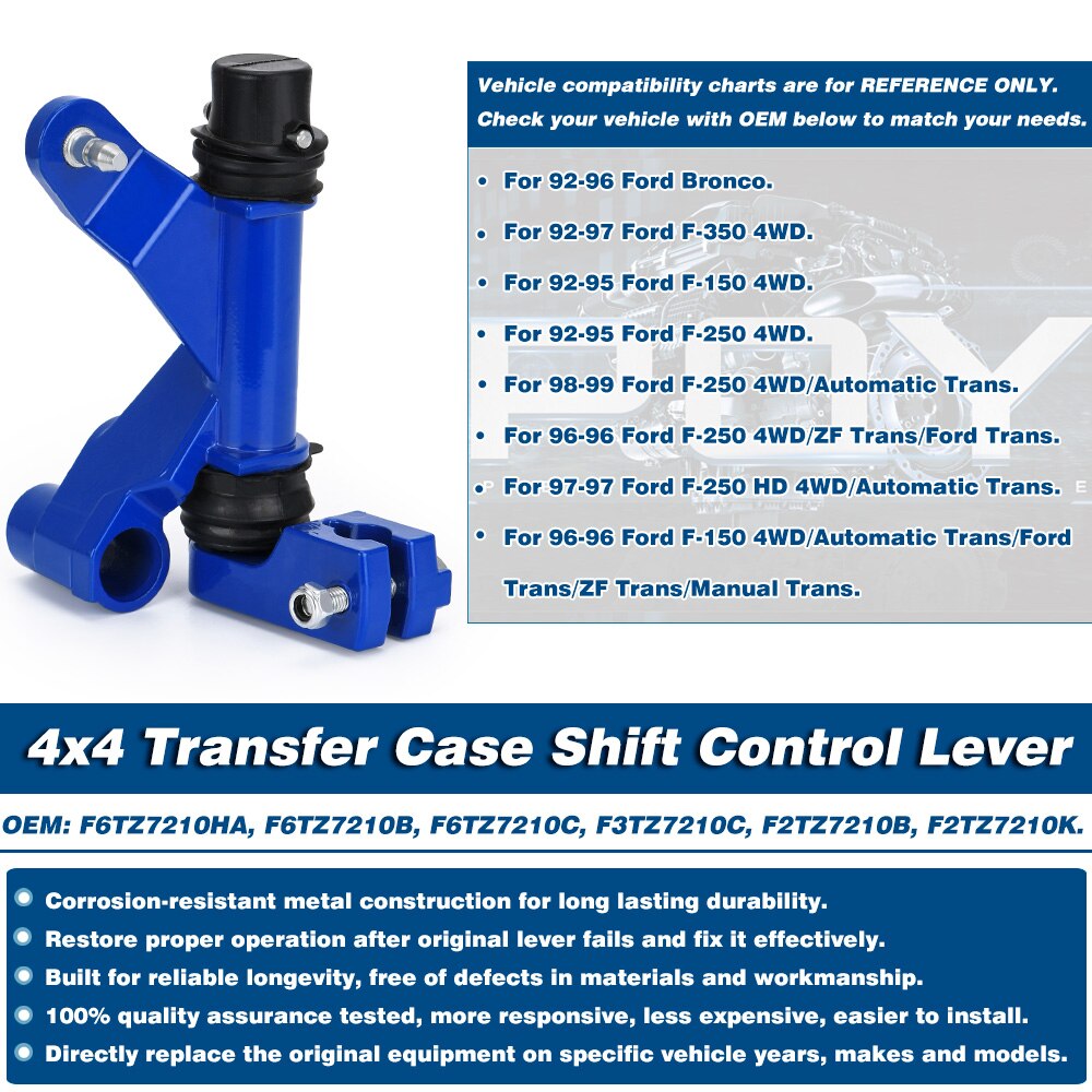 Hypertune - Transfer Case Lower Shift Control Linkage Lever For 92-99 Ford F-150 F-250 F-350 Bronco HT-PDG08