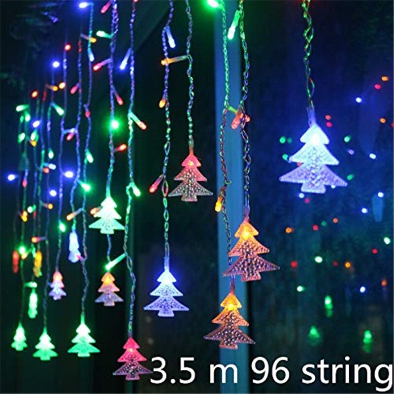 Christmas Lights Festoon Garland on The Window Living Room 3.5M Droop 0.4/0.5/0.6m Fairy Lights Year Christmas Decorative: Multi / US Plug 110V