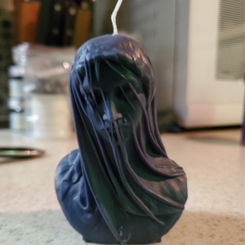 Buste Van Gesluierde Meisje Kaars Siliconen Mal Voor Handgemaakte Desktop Decoratie Gips Epoxyhars Aromatherapie Kaars Siliconen Mal