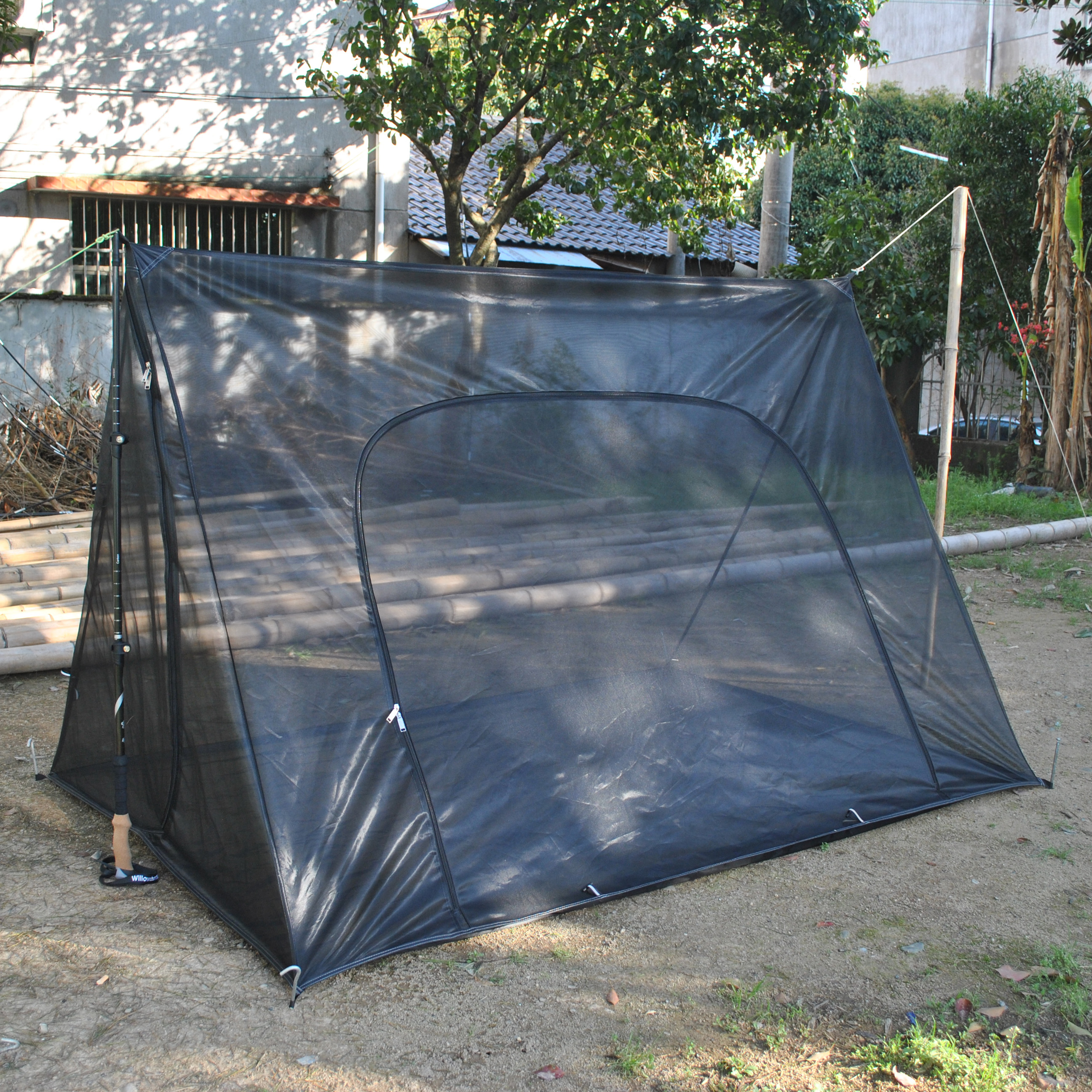 2-persoons gaastent, schermopvang met waterdichte badkuipvloer voor buiten kamperen Lichtgewicht mesh-tent voor backpacken