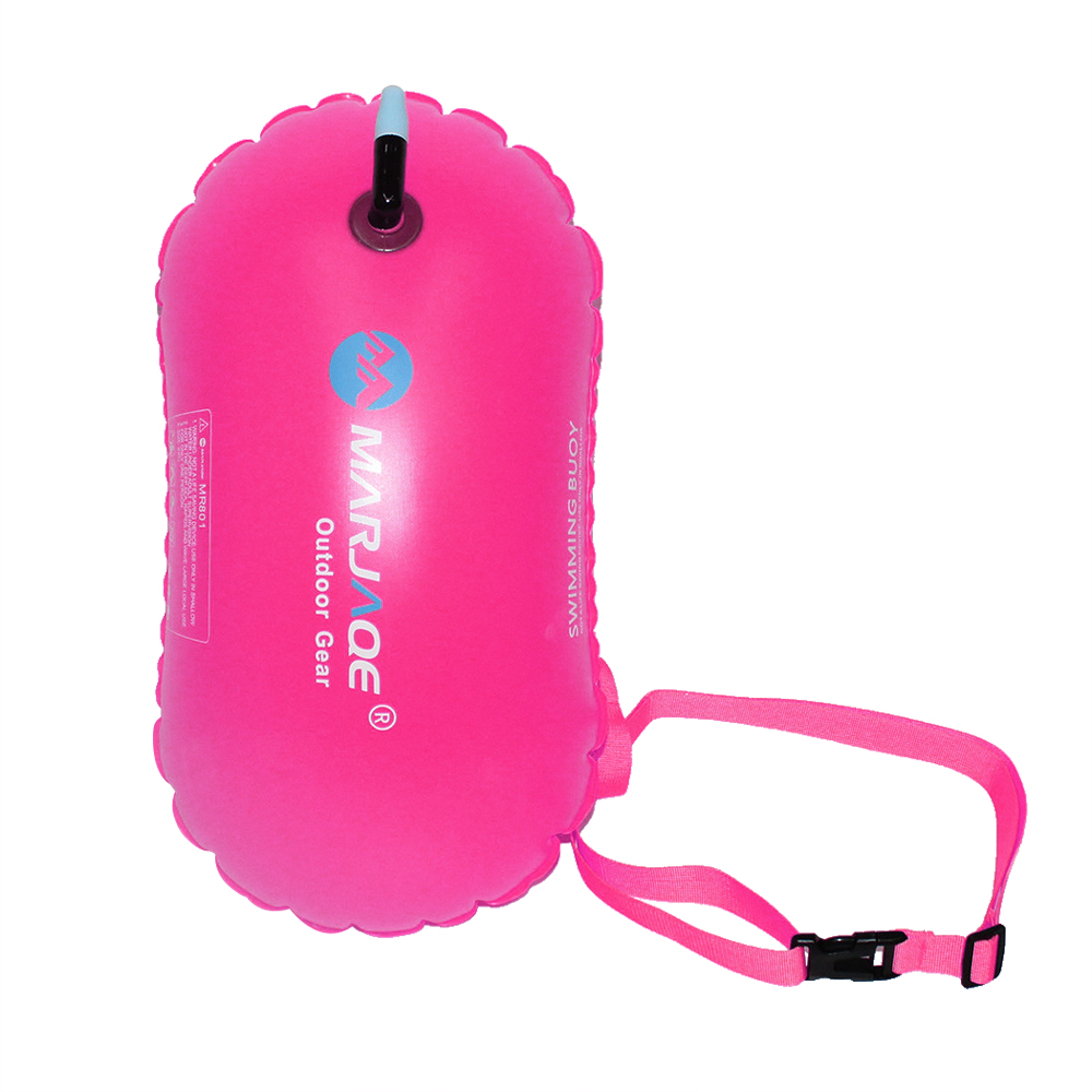 3 Color Swimming Tow Float Float Buoy Air Dry Bag Swimming Trainning Safety Mark Inflatable Flotation Bag: pink