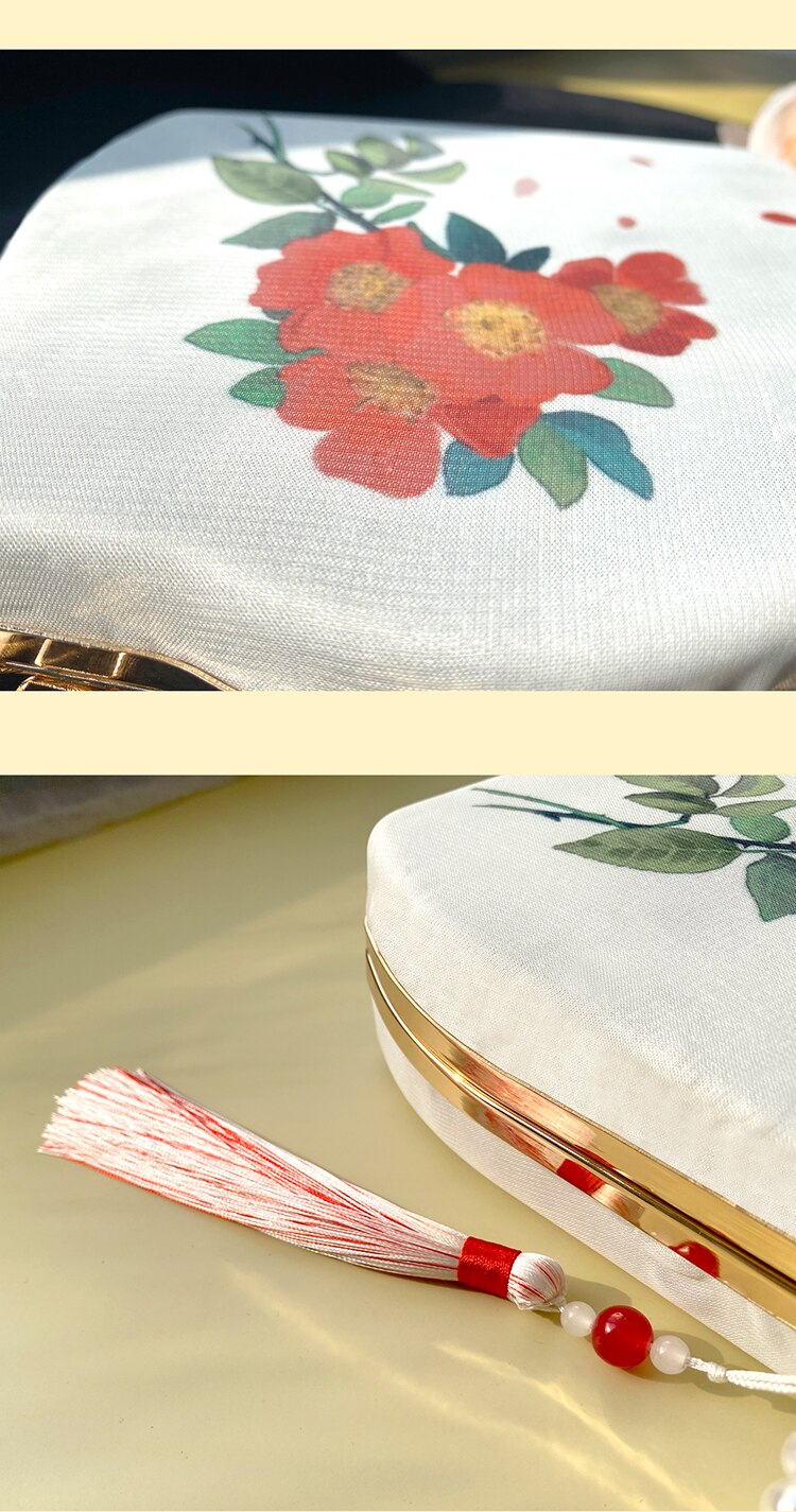 Angelatracy 2020 di Nuovo Modo di Arrivo del Cotone Floreale Struttura in Metallo Oro di Pesce Delle Donne Del diamante Crossbody Nappa Sacchetto di Sera Della Borsa di Dialogo