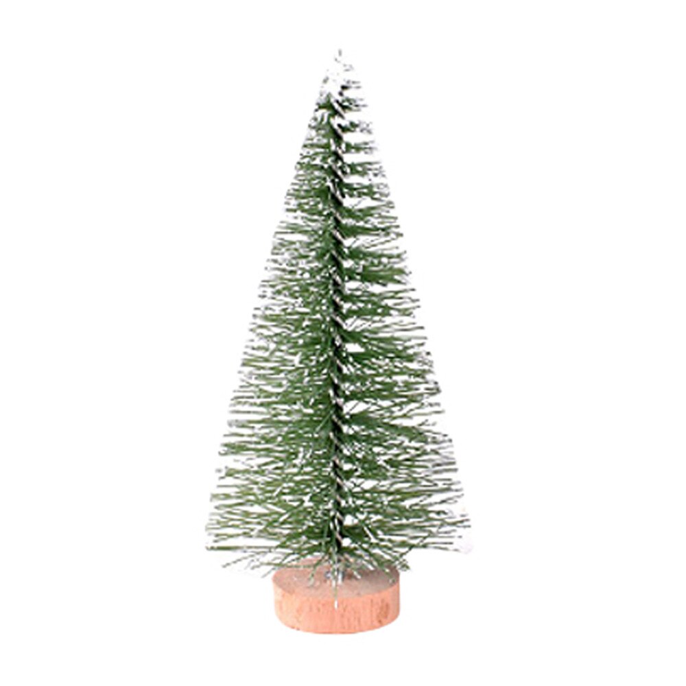 25# Year Christmas Tree Mini Pine Tree With Wood Base Diy Home Table Top Decor Hanging Decoration Xmas Home Wedding Party