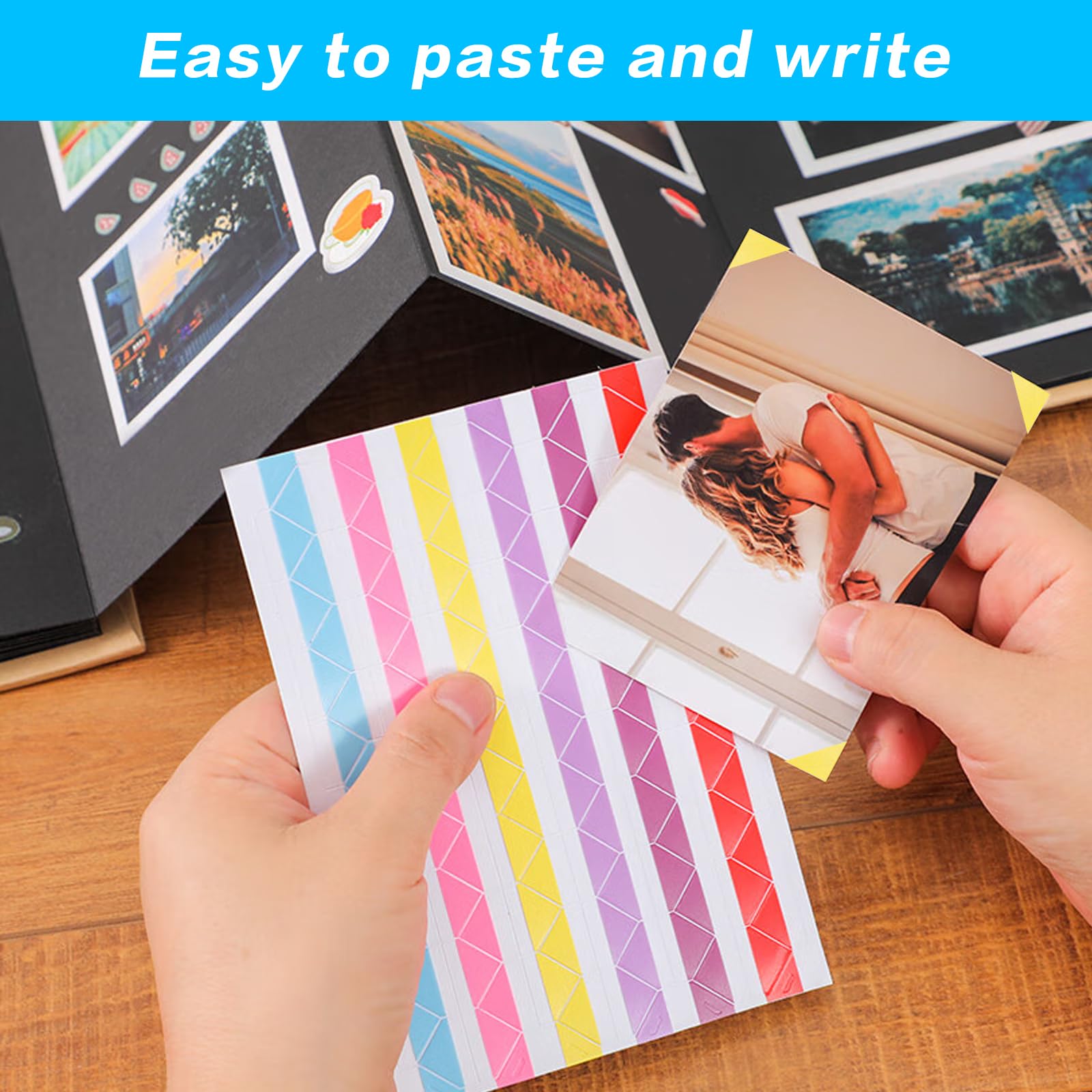 Álbum de fotos negro DIY de 17,5x11,5 cm: álbum de recortes para bodas, cumpleaños y recuerdos