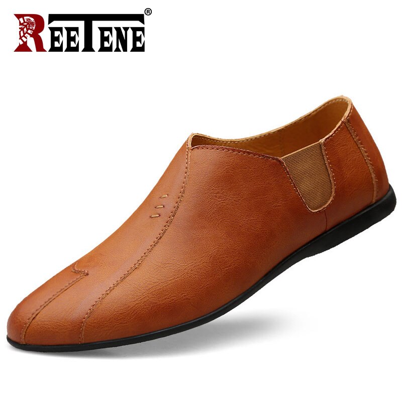 Reetene herre loafers mokkasiner delt skinn uformelle herresko myk behagelig slip-on fottøy menn kjole sko kjøresko