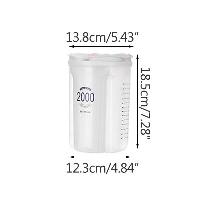 Odporny na wilgoć pojemnik na żywność zaplombowana Organizer kuchenny robić przechowywania pudełka robić przechowywania plastikowy pojemnik na ziarna przezroczyste artykuły domowe: 4 krata-2000ml